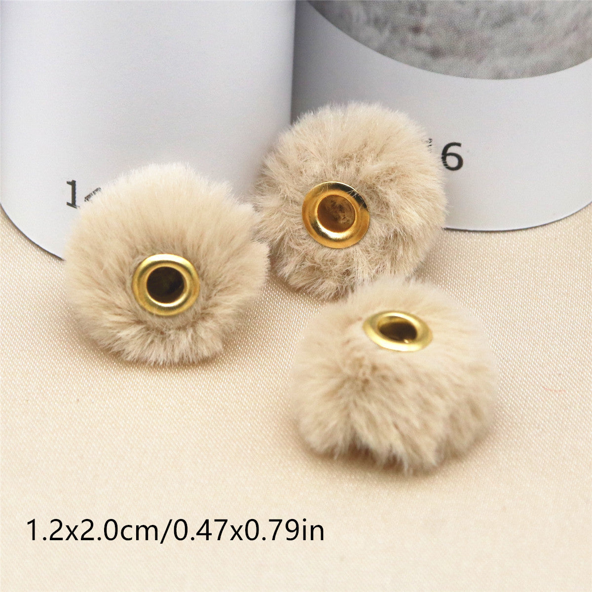 Wholesale 10PCS Straight Hole Soft Waxy Fur Ball Beads Loose Beads Large Hole Fabric Accessories